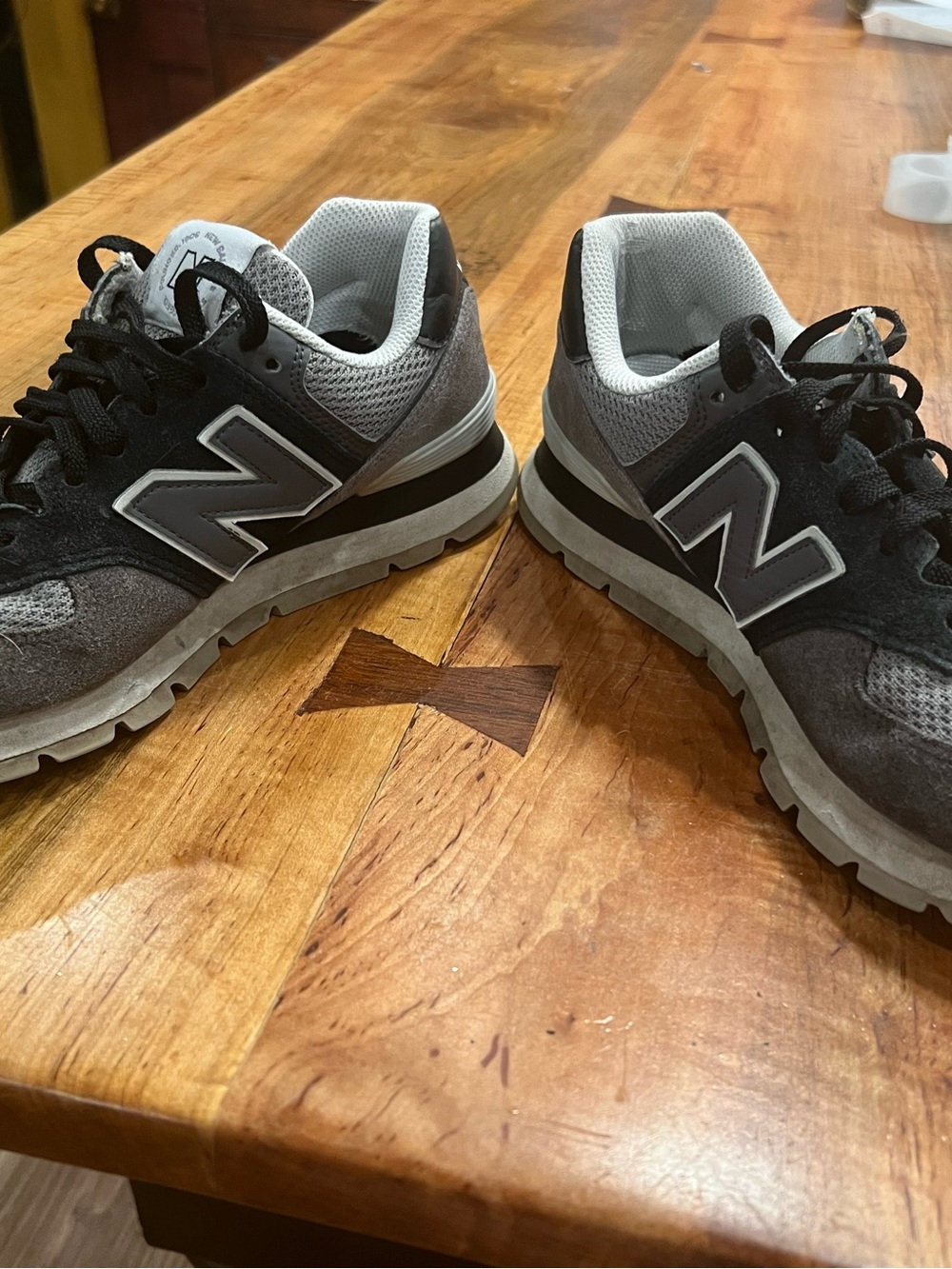 New Balance 574 Men's Gray and Black Casual Sneakers - Picture 5 of 9